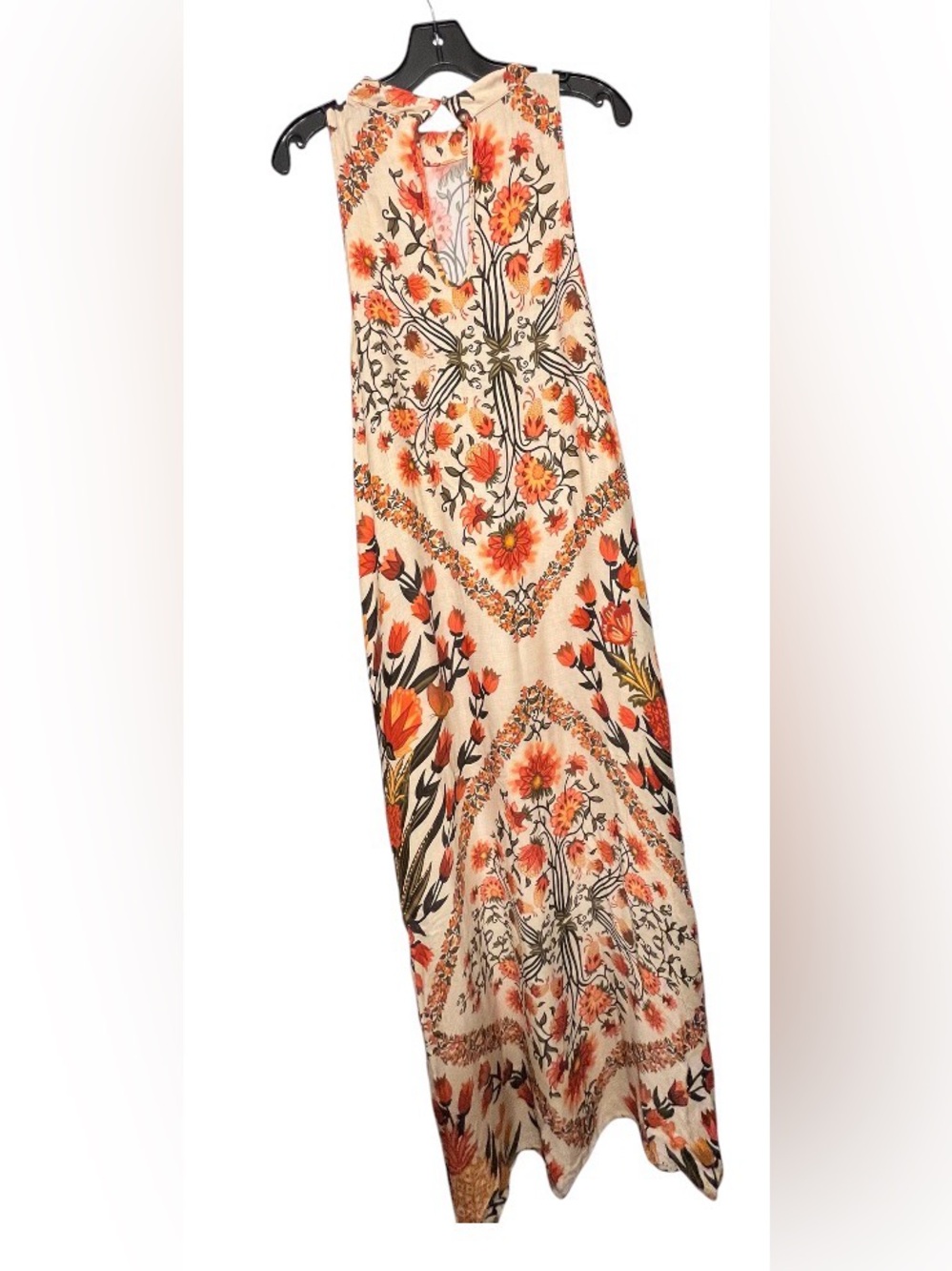 FARM RIO x Anthropologie White Floral Folkloric Halter Maxi Dress Size:Large - Picture 8 of 11